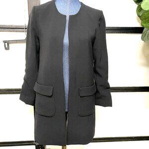 Harlowe & Graham Long Coat in Black, Size XS